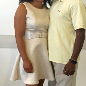 Gold and Ivory Skater Dress